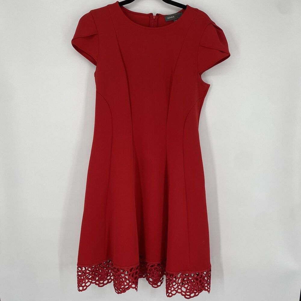 Donna Ricco New York Womens Dress Size 10 Red Fit & Flare Holiday Party